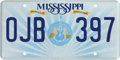 MS license plate OJB397