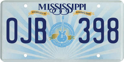 MS license plate OJB398