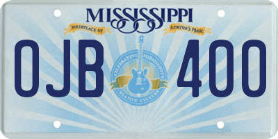 MS license plate OJB400