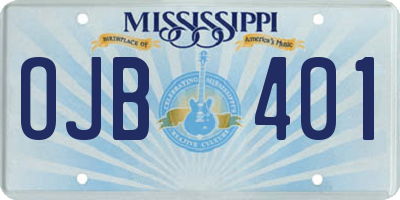 MS license plate OJB401