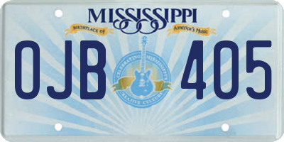 MS license plate OJB405