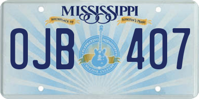 MS license plate OJB407