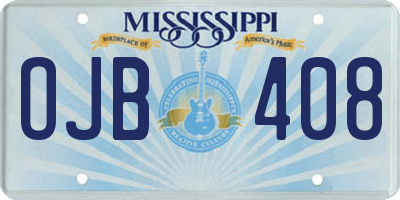 MS license plate OJB408