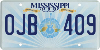 MS license plate OJB409