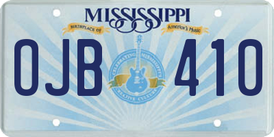 MS license plate OJB410