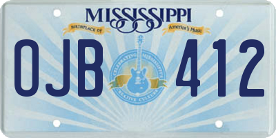 MS license plate OJB412