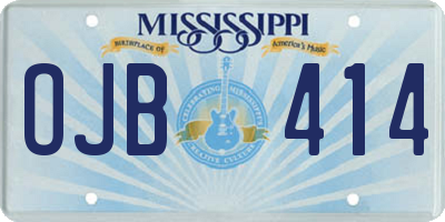 MS license plate OJB414