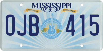 MS license plate OJB415