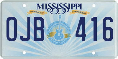 MS license plate OJB416