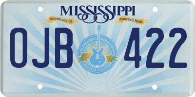 MS license plate OJB422