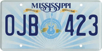 MS license plate OJB423