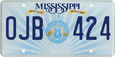 MS license plate OJB424