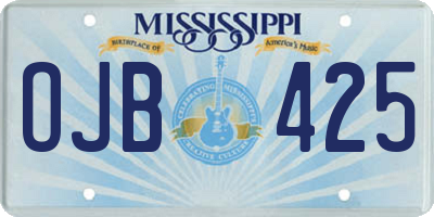 MS license plate OJB425