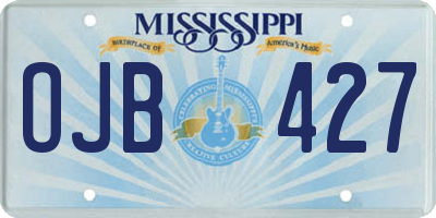 MS license plate OJB427