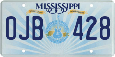 MS license plate OJB428