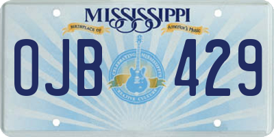 MS license plate OJB429