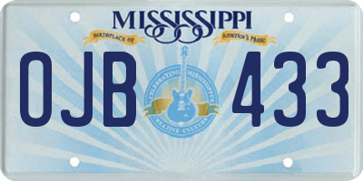 MS license plate OJB433