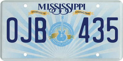 MS license plate OJB435