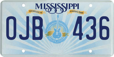 MS license plate OJB436