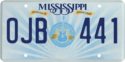 MS license plate OJB441
