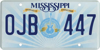 MS license plate OJB447