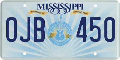 MS license plate OJB450