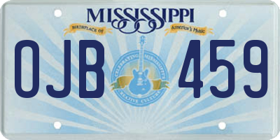 MS license plate OJB459