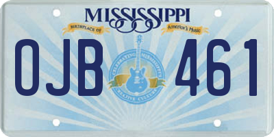 MS license plate OJB461