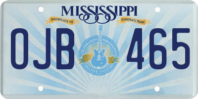MS license plate OJB465
