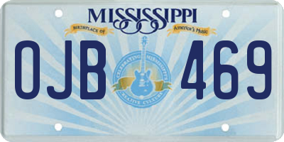MS license plate OJB469