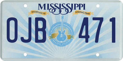 MS license plate OJB471