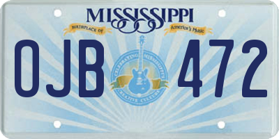 MS license plate OJB472