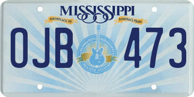 MS license plate OJB473
