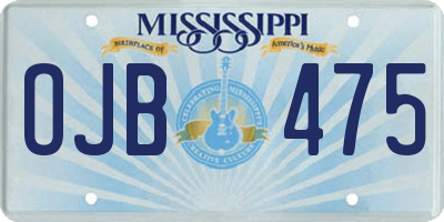 MS license plate OJB475
