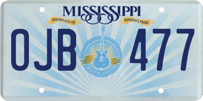 MS license plate OJB477