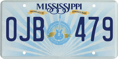 MS license plate OJB479