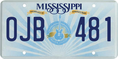 MS license plate OJB481