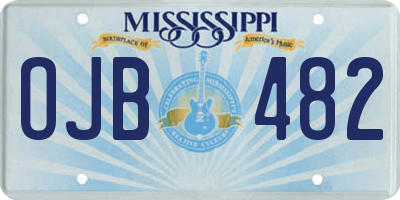 MS license plate OJB482
