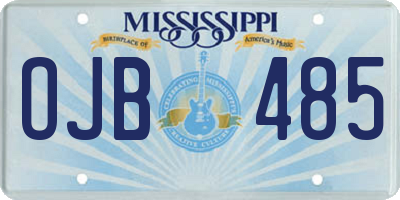 MS license plate OJB485