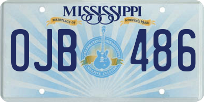 MS license plate OJB486