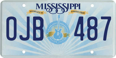 MS license plate OJB487