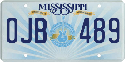 MS license plate OJB489