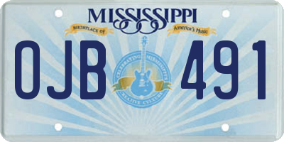 MS license plate OJB491