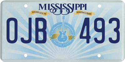 MS license plate OJB493