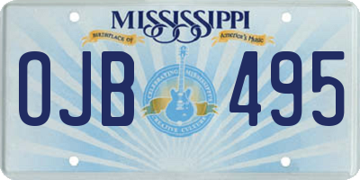 MS license plate OJB495