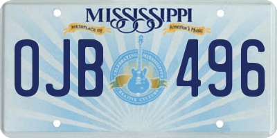MS license plate OJB496