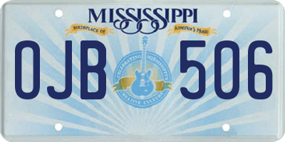 MS license plate OJB506