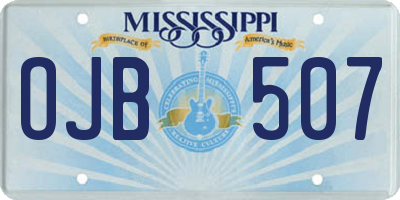 MS license plate OJB507