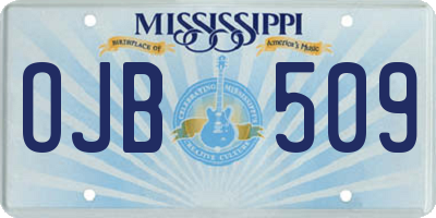 MS license plate OJB509