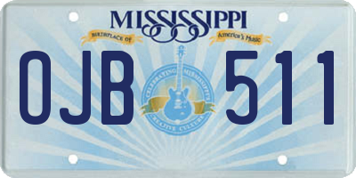 MS license plate OJB511